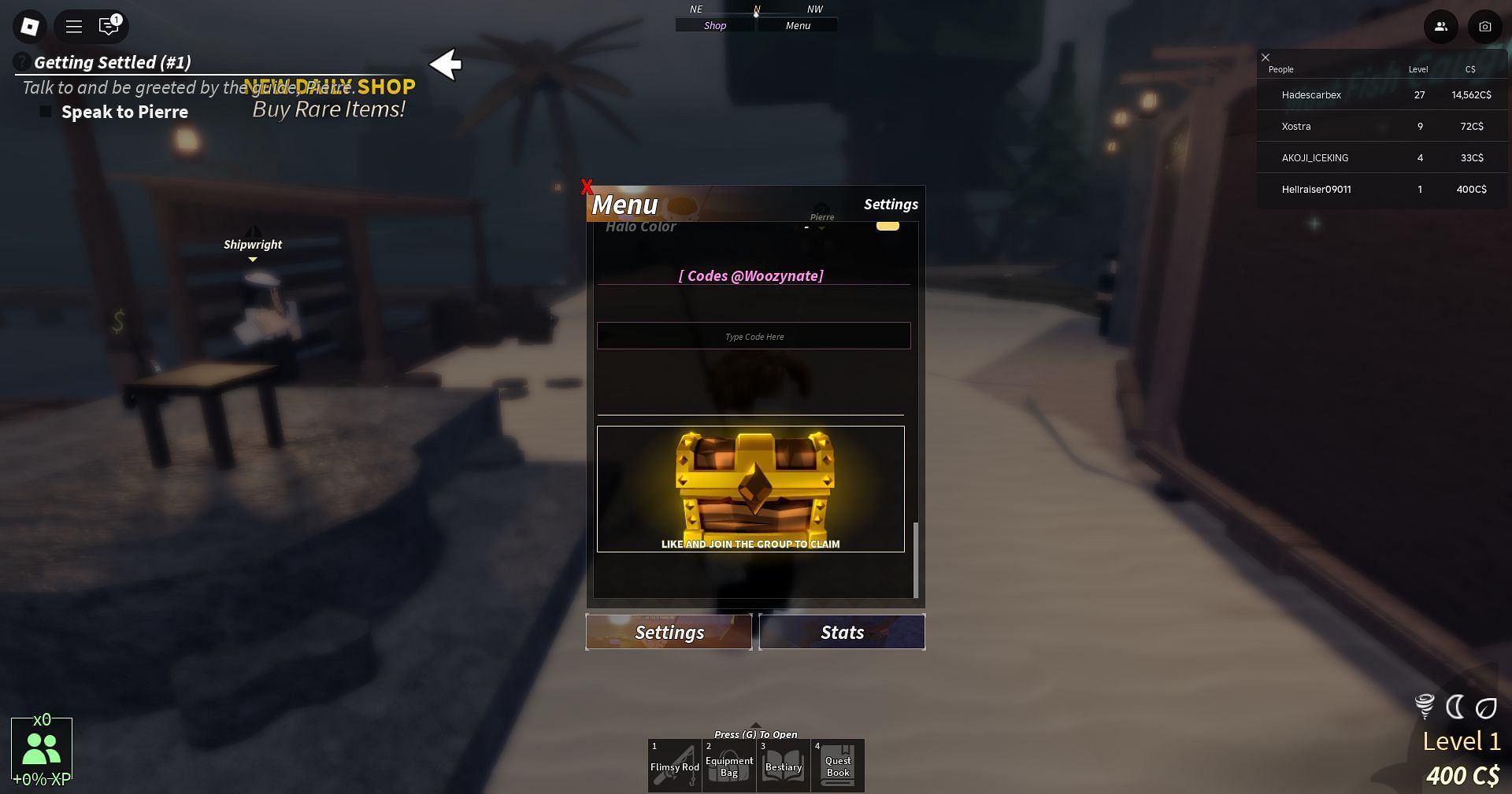 Redeem the code here (Image via Roblox)